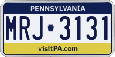 PA license plate MRJ3131