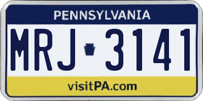 PA license plate MRJ3141