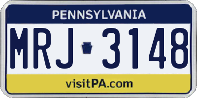 PA license plate MRJ3148