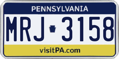 PA license plate MRJ3158