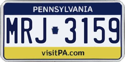 PA license plate MRJ3159