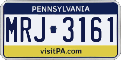 PA license plate MRJ3161