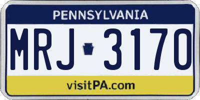 PA license plate MRJ3170