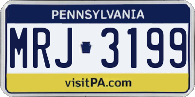 PA license plate MRJ3199