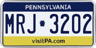 PA license plate MRJ3202