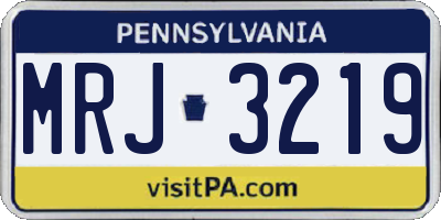 PA license plate MRJ3219
