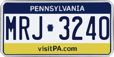 PA license plate MRJ3240
