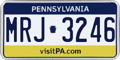 PA license plate MRJ3246