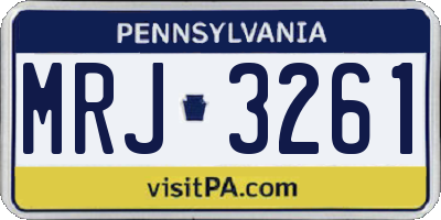 PA license plate MRJ3261