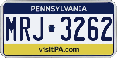 PA license plate MRJ3262