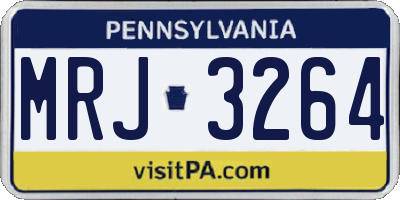 PA license plate MRJ3264