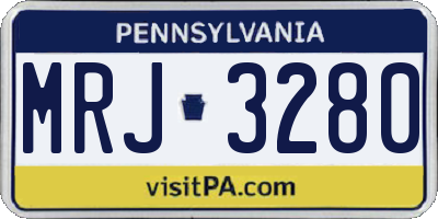 PA license plate MRJ3280