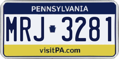 PA license plate MRJ3281