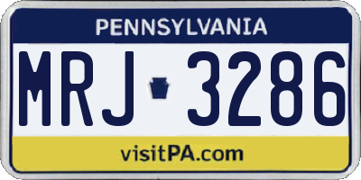 PA license plate MRJ3286