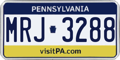 PA license plate MRJ3288