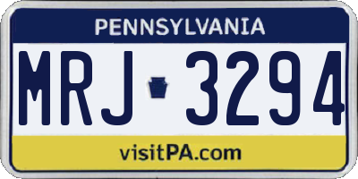 PA license plate MRJ3294