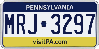PA license plate MRJ3297