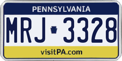 PA license plate MRJ3328