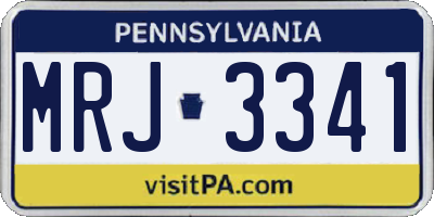 PA license plate MRJ3341