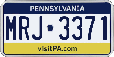PA license plate MRJ3371