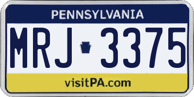 PA license plate MRJ3375