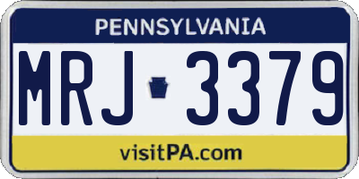 PA license plate MRJ3379
