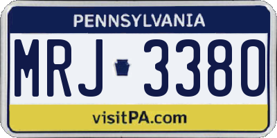 PA license plate MRJ3380