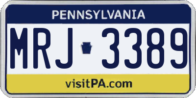 PA license plate MRJ3389