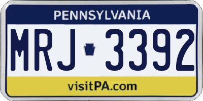 PA license plate MRJ3392
