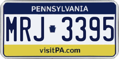PA license plate MRJ3395