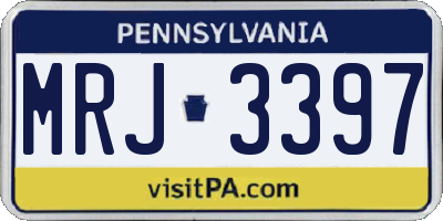 PA license plate MRJ3397
