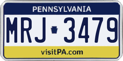 PA license plate MRJ3479