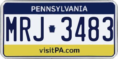 PA license plate MRJ3483