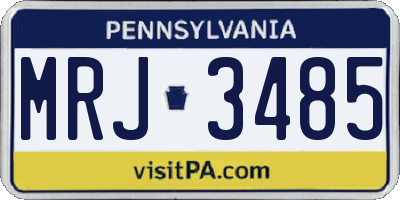 PA license plate MRJ3485