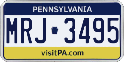 PA license plate MRJ3495