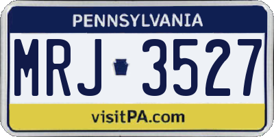 PA license plate MRJ3527