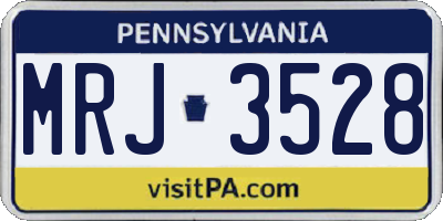 PA license plate MRJ3528
