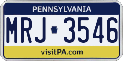 PA license plate MRJ3546