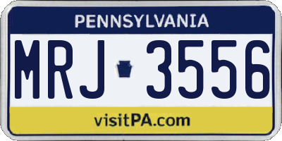 PA license plate MRJ3556