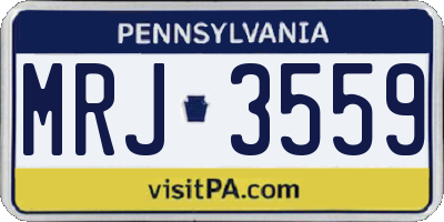 PA license plate MRJ3559