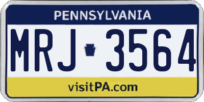 PA license plate MRJ3564