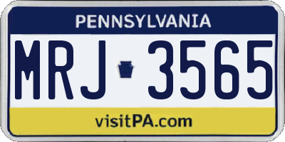 PA license plate MRJ3565