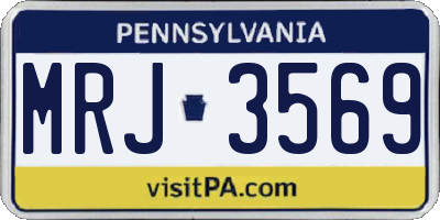 PA license plate MRJ3569