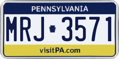 PA license plate MRJ3571
