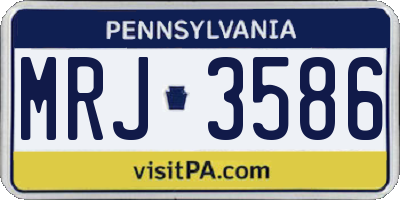 PA license plate MRJ3586