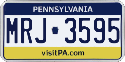 PA license plate MRJ3595