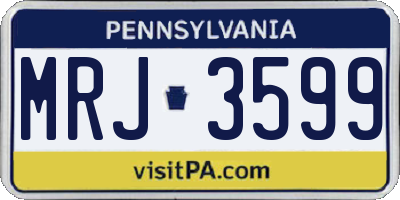 PA license plate MRJ3599