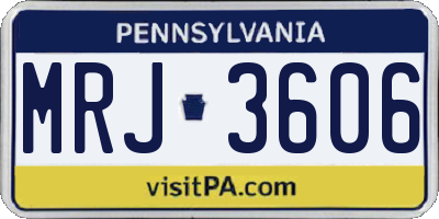 PA license plate MRJ3606