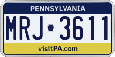 PA license plate MRJ3611