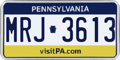 PA license plate MRJ3613